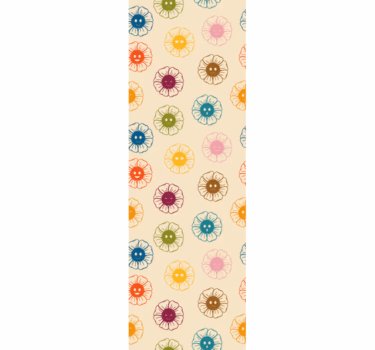 Vrolijke bloemenpatronen behang bloemen - TenStickers