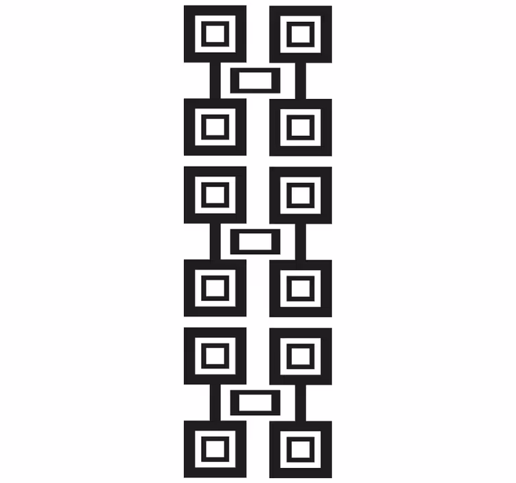 Zwart-wit vierkant arrangement geometrisch behang - TenStickers