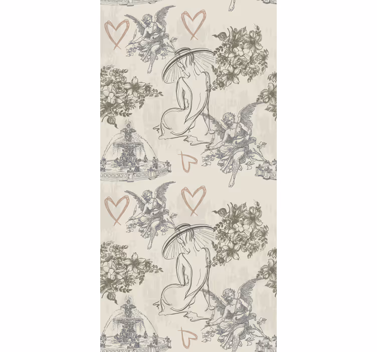 Engelachtig bloemenmotief behang bloemen - TenStickers