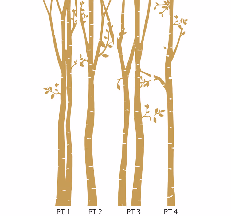 Elegante gouden silhouetten bomen behang - TenStickers