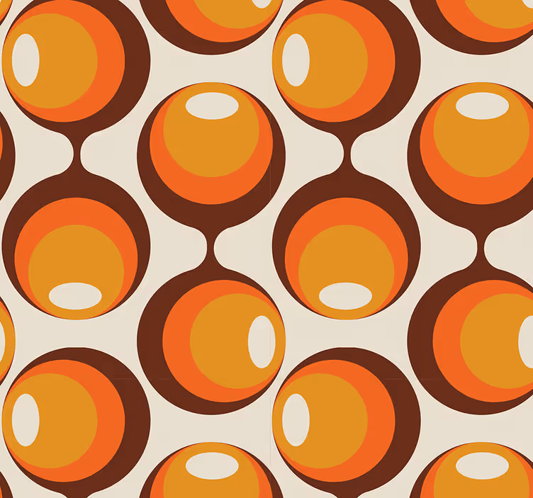 Halflangwerpig ontwerp jaren 70 vintage behang - TenStickers