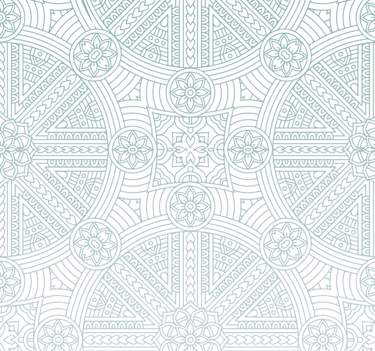 Groen boho azteeks patroon behang hoofd slaapkamer - TenStickers