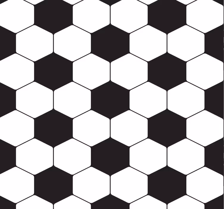 Hexagonaal voetbalpatroon behang tienerkamer - TenStickers