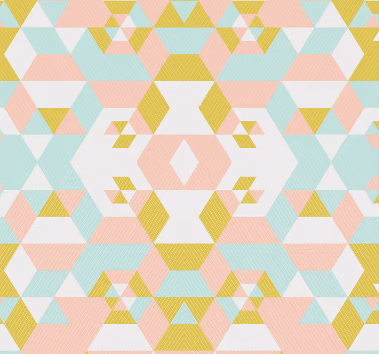 Geometrisch behang met sierlijke kleuren - TenStickers