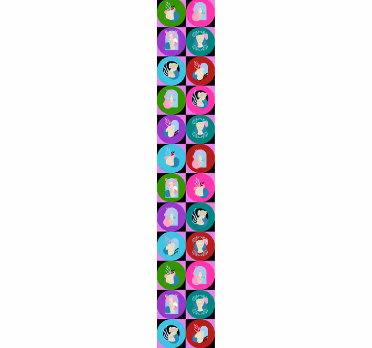 Behang cirkels met beelden vaporwave - TenStickers