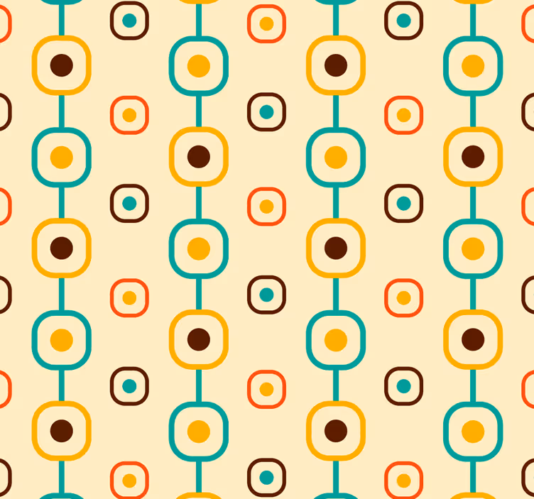 Vintage behang jaren 60 geometrische stijl - TenStickers