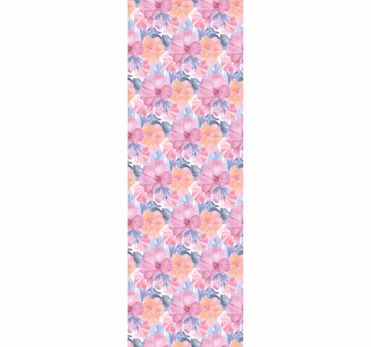 Water kleur mauve bloemen behang - TenStickers