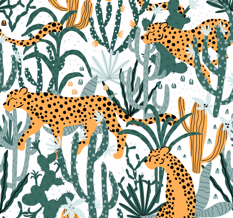 Leopard in de jungle behang - TenStickers