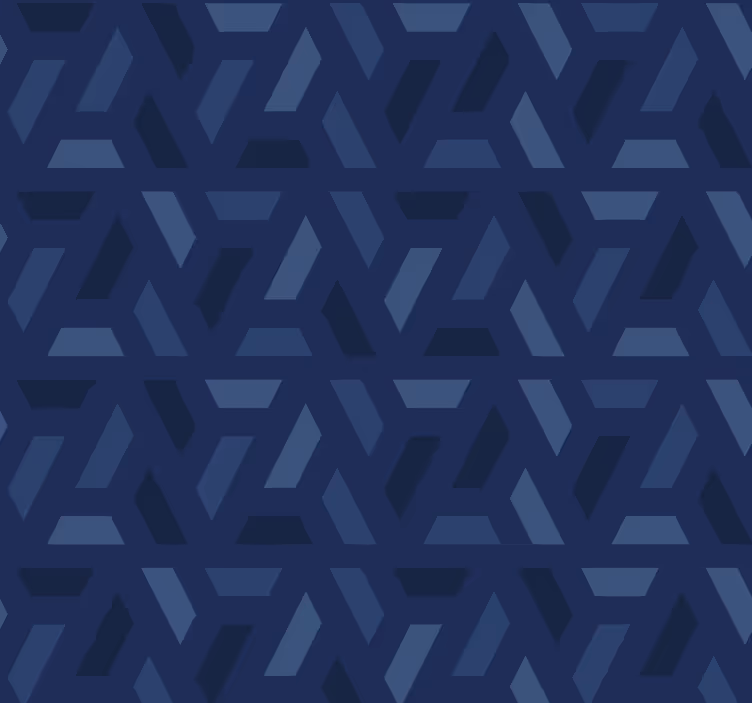 Driehoeken patroon donkerblauw behang - TenStickers