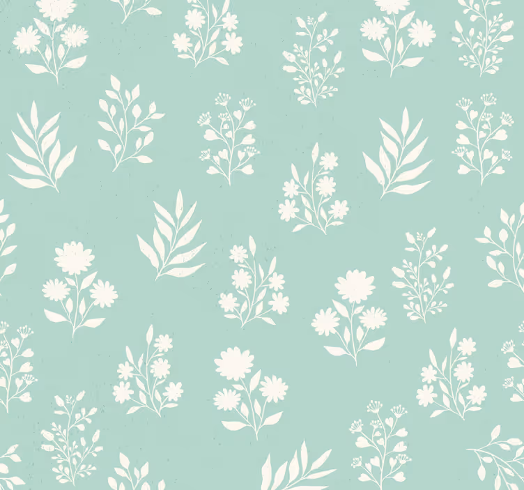 Klein bloemenpatroon slaapkamer behang - TenStickers