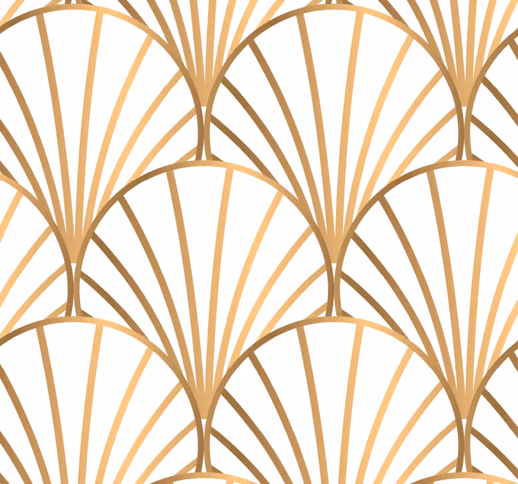 Art deco wit en goud slaapkamer behang - TenStickers