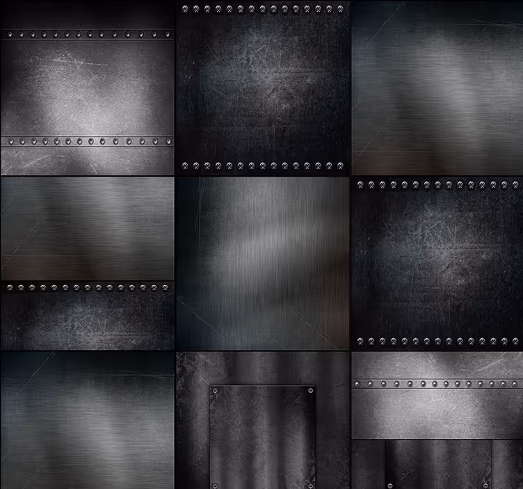 Behang print metalen blokken - TenStickers