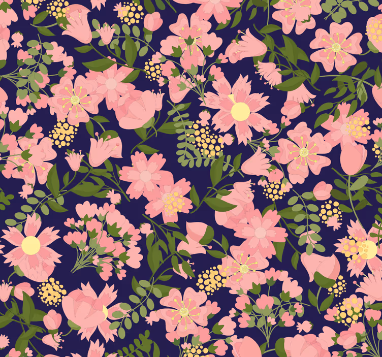 Bloemmotief harmonie behang bloemen - TenStickers
