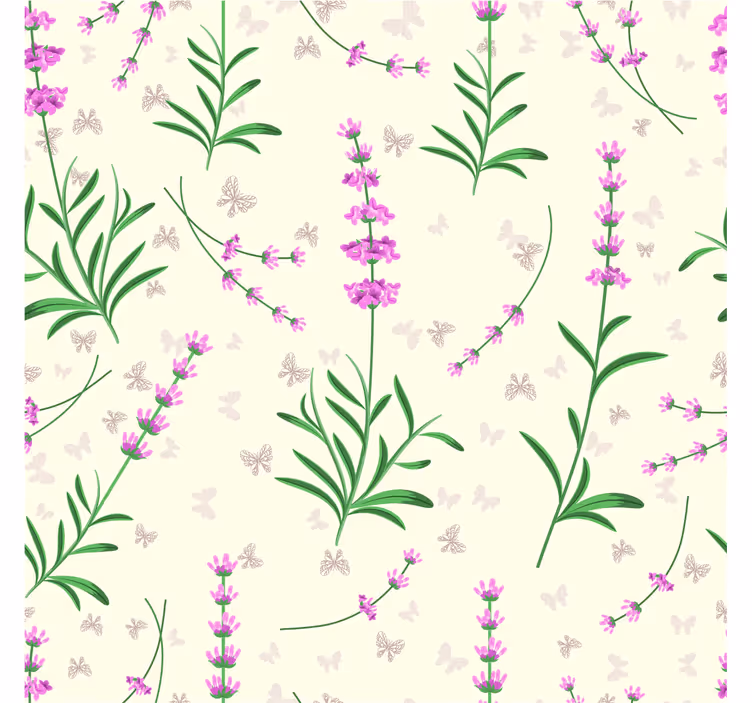Roze planten ontwerp behang hoofd slaapkamer - TenStickers