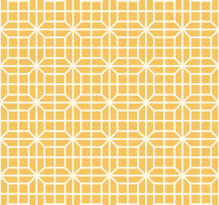 Geometrisch patroon behang geel - TenStickers