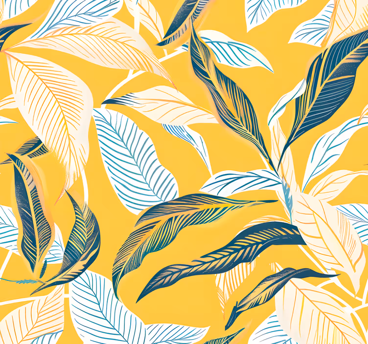 Mediterrane floraal behang geel - TenStickers