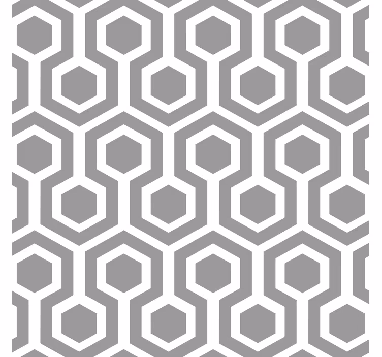 Zeshoekig grijs patroon geometrisch behang - TenStickers