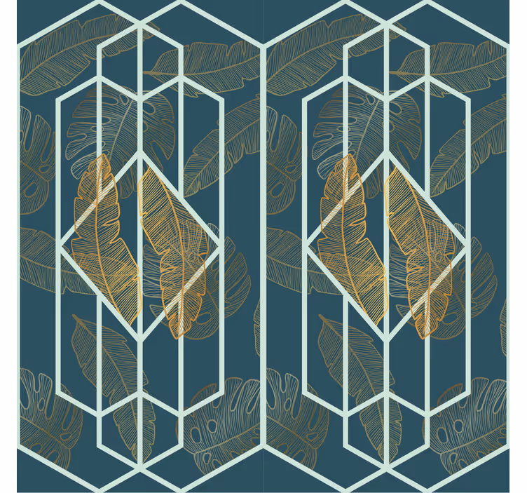 Tropisch ontwerp geometrisch behang - TenStickers