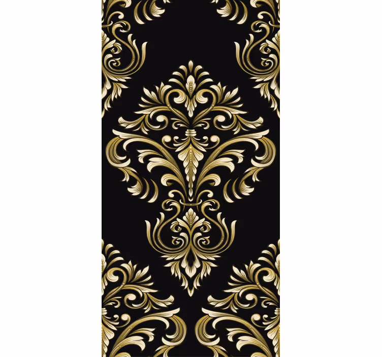 Traditioneel gouden patroon behang zwart - TenStickers