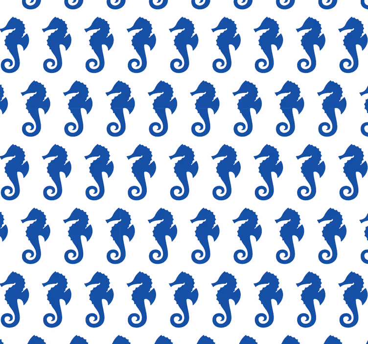 Zeepaardje patroon dieren behang - TenStickers