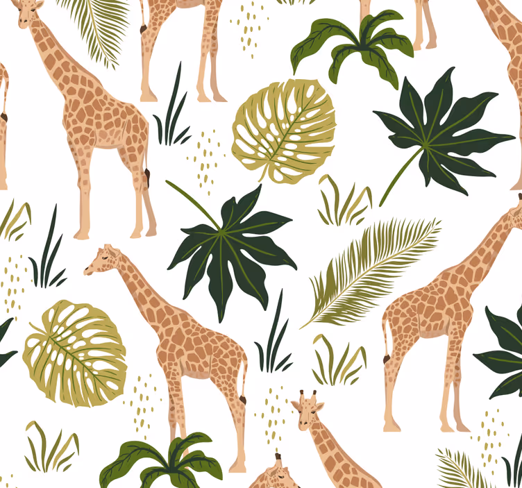 Safari giraffe thema dieren behang - TenStickers