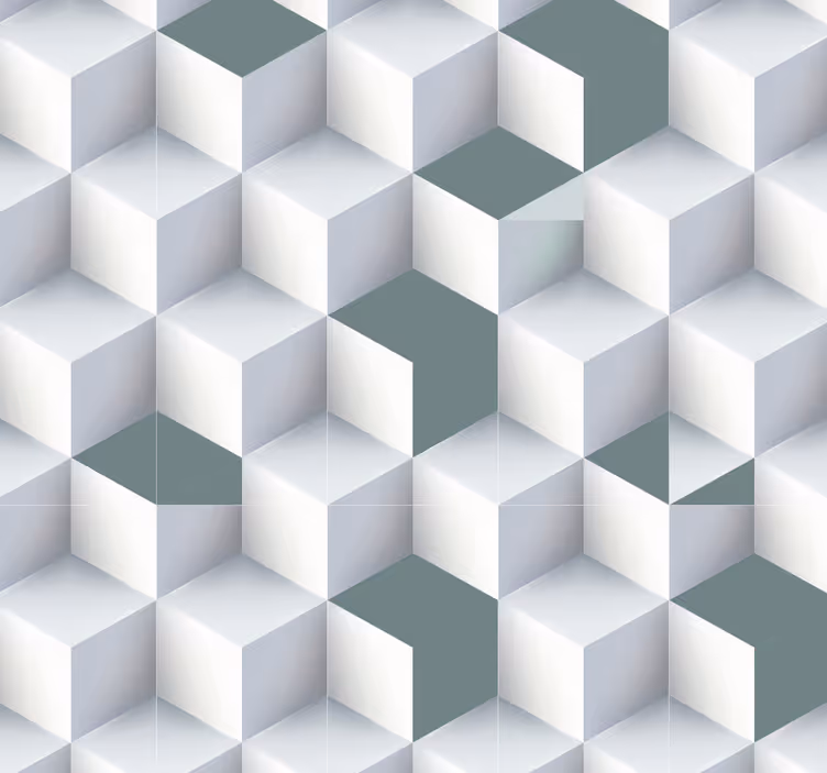 Geometrische kubusillusie geometrisch behang - TenStickers