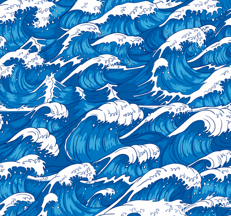 Oceanische golven natuur behang - TenStickers