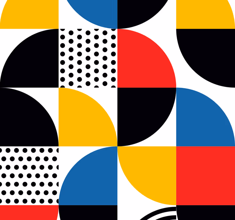 Geometrische cirkelsfusie geometrisch behang - TenStickers