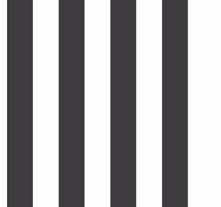 Zwarte en witte kleuren behang verticale strepen - TenStickers