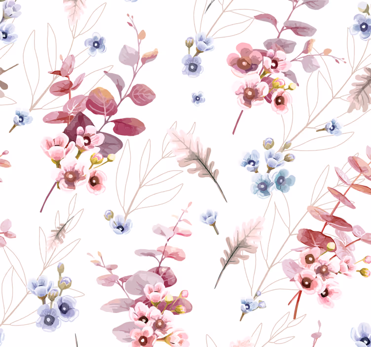 Botanische illustratie behang tienerkamer - TenStickers