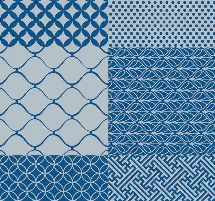 Geometrisch patroonspel tegels behang - TenStickers