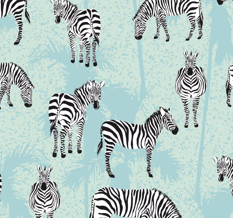 Zebrapatroon behang zebra - TenStickers
