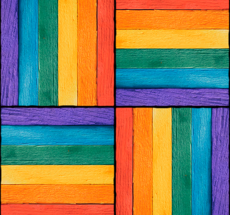 Kleurrijke geometrische afbeelding geometrisch behang - TenStickers