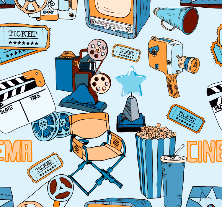 Bioscoop iconografie behang kunst - TenStickers