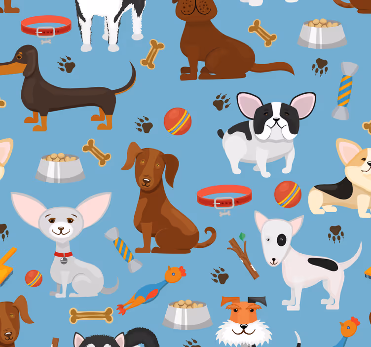 Hondenvrienden behang honden - TenStickers