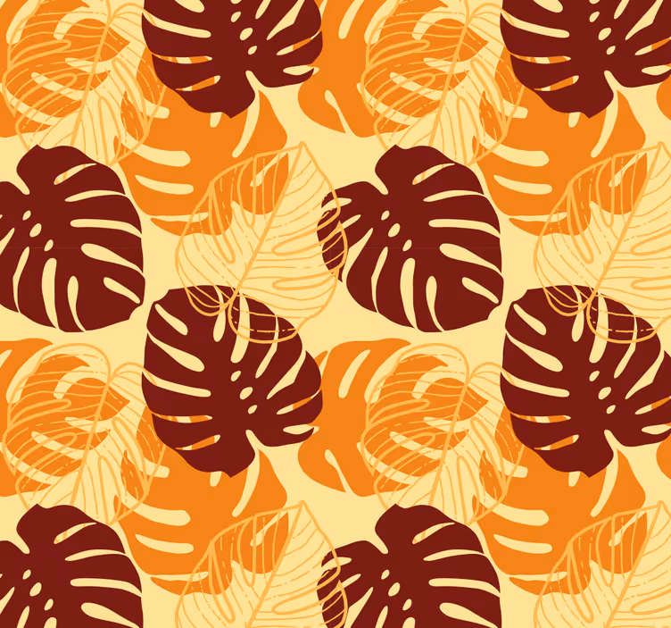 Tropisch monstera patroon behang bladeren - TenStickers
