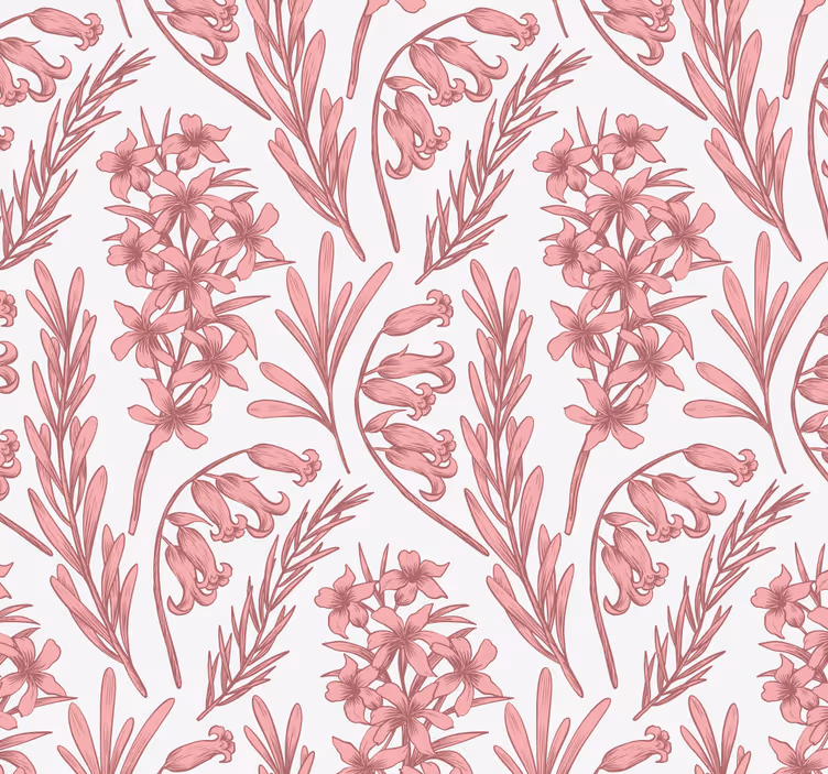 Behang bloemen lavendelpatroon - TenStickers