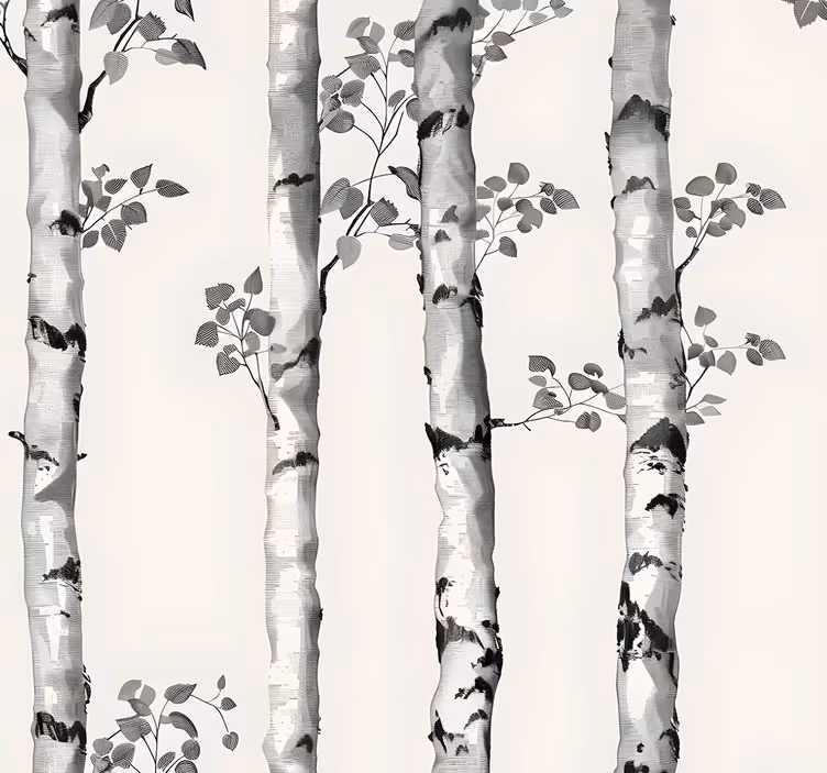 Wintergrote bomen behang hal - TenStickers