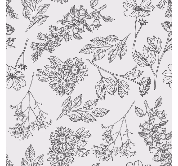 Beige bloemmotief behang gang - TenStickers