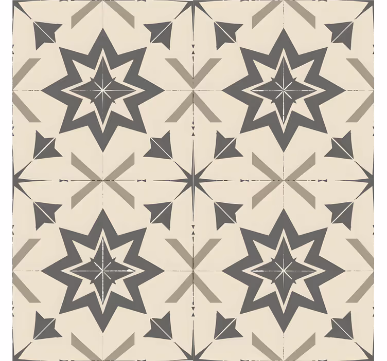 Beige sterrenontwerp tegels behang - TenStickers