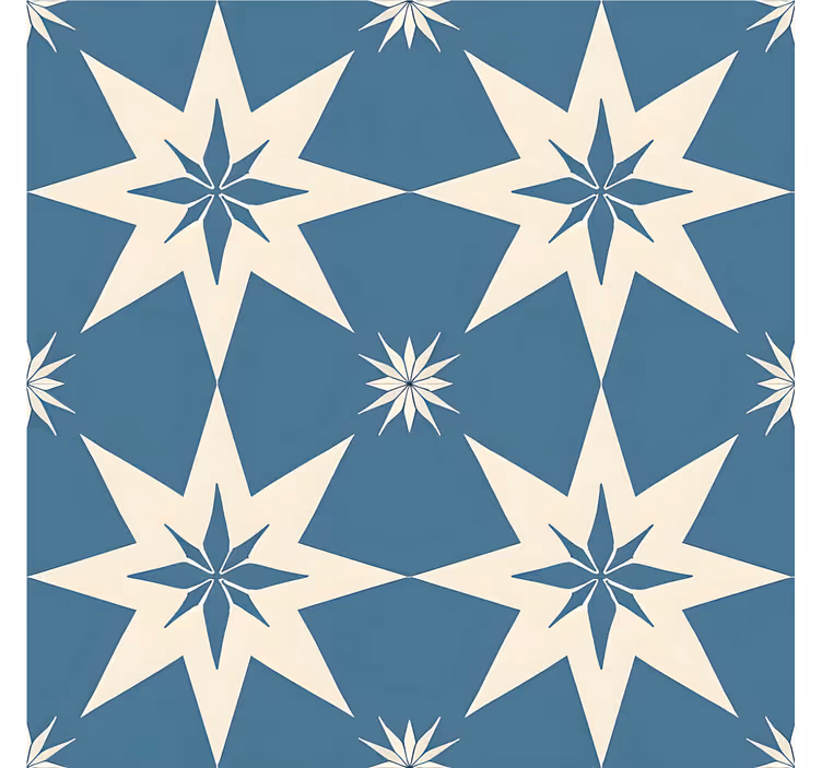 Blauw sterrenontwerp tegels behang - TenStickers