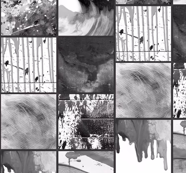 Monochrome vloeibaarheid abstract behang - TenStickers