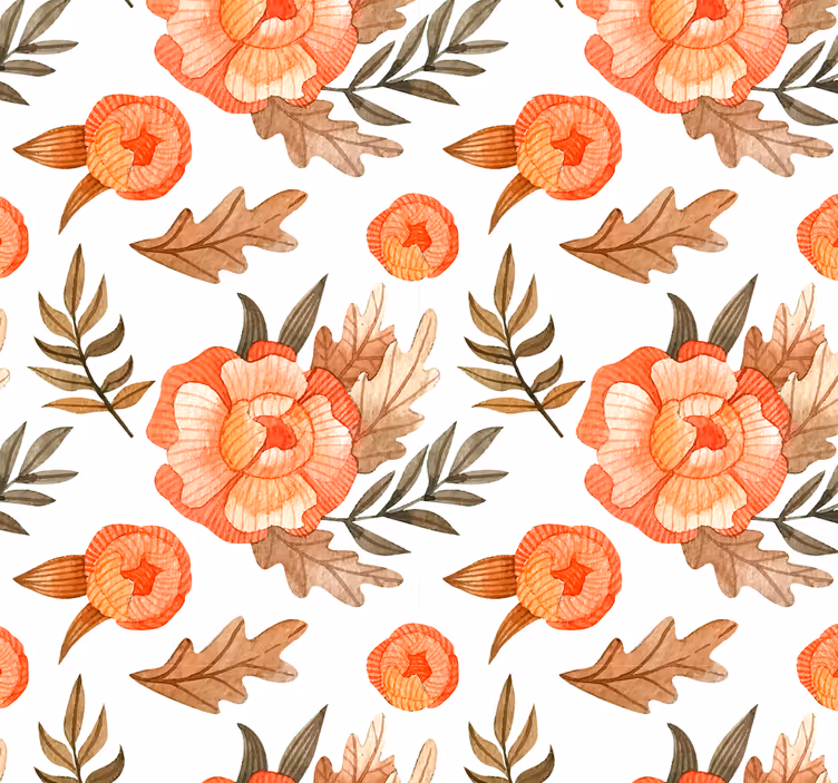 Motief van bloemstuk behang bloemen - TenStickers
