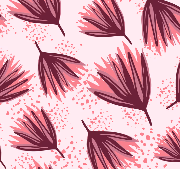 Roze patroonmotief behang bloemen - TenStickers