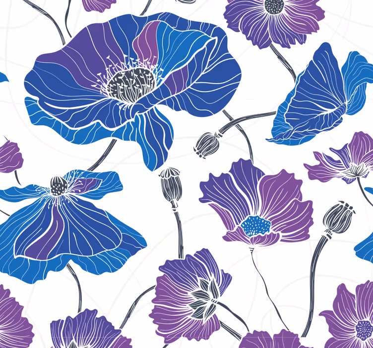 Bloemenbloeiscène behang bloemen - TenStickers