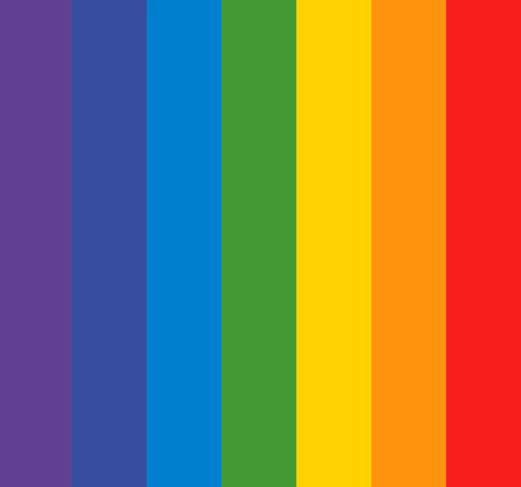 Verticaal slaapkamer behang regenboog strepen - TenStickers