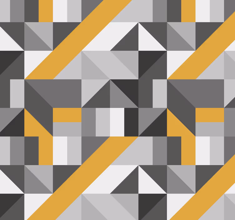 Driehoek behang Geometrisch patroon met gouden elementen - TenStickers