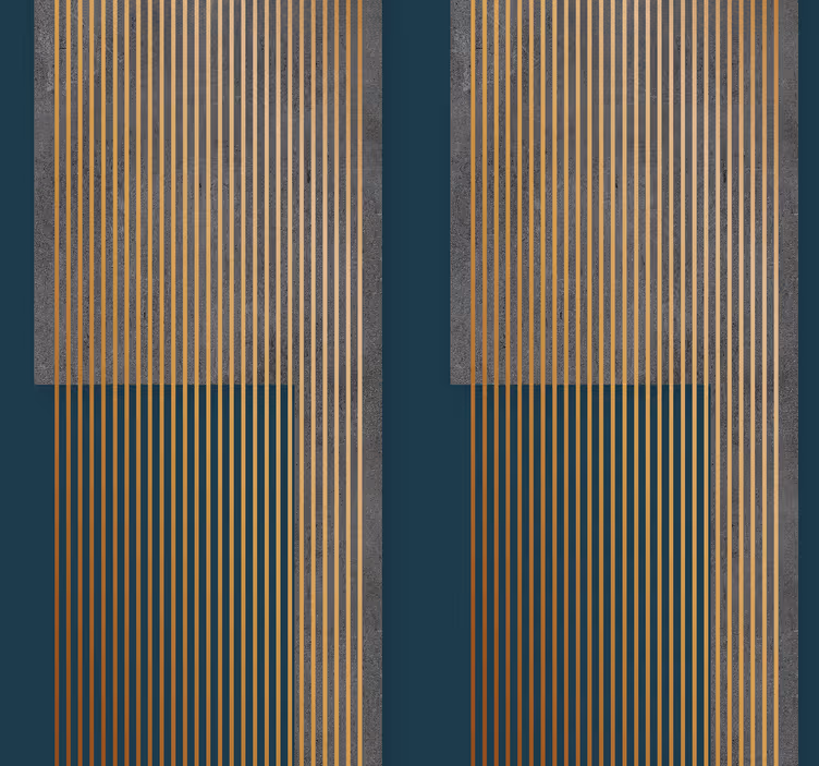Luxe strepen Bruin Blauw behang kantoor - TenStickers