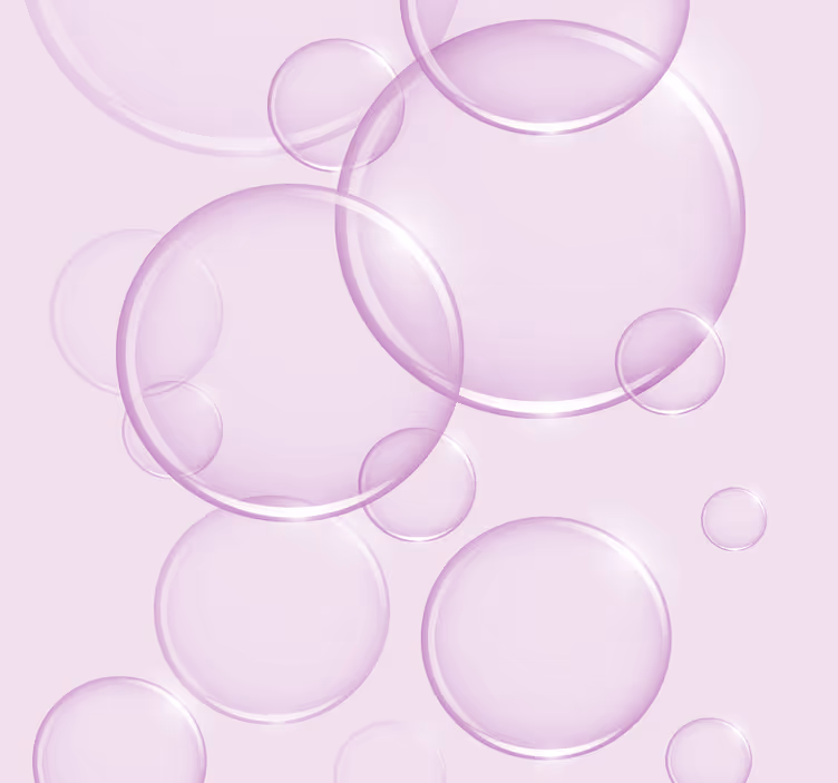 Roze bubbels kinderen patroon behang - TenStickers
