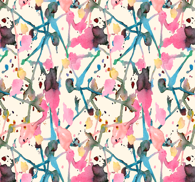 Abstract slaapkamer behang met aquarella kunst - TenStickers